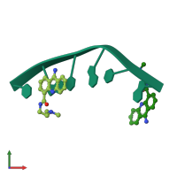 PDB entry 465d coloured by chain, front view.