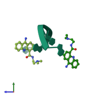 PDB entry 465d coloured by chain, side view.