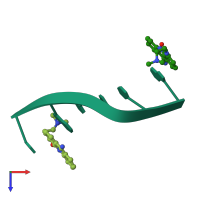 PDB entry 465d coloured by chain, top view.