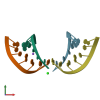 PDB entry 466d coloured by chain, front view.
