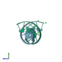 PDB entry 476d coloured by chain, side view.