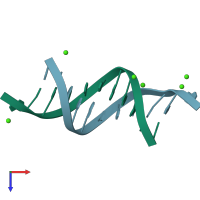 PDB entry 476d coloured by chain, top view.