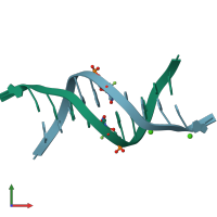 PDB entry 478d coloured by chain, front view.