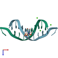 PDB entry 478d coloured by chain, top view.