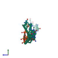 PDB entry 481d coloured by chain, side view.
