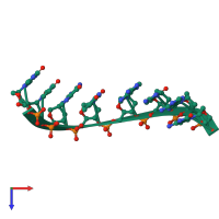 PDB entry 481d coloured by chain, top view.