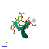 PDB entry 482d coloured by chain, side view.