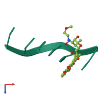 PDB entry 482d coloured by chain, top view.