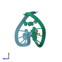 PDB entry 485d coloured by chain, side view.