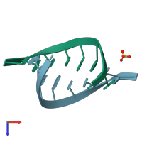 PDB entry 485d coloured by chain, top view.