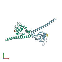 PDB entry 4a0i coloured by chain, front view.