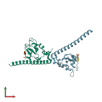 PDB entry 4a0j coloured by chain, front view.