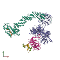PDB entry 4a0k coloured by chain, front view.