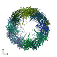 PDB entry 4a0w coloured by chain, front view.