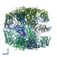 PDB entry 4a0w coloured by chain, side view.