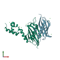 PDB entry 4a0y coloured by chain, front view.