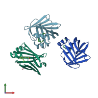 PDB entry 4a1h coloured by chain, front view.
