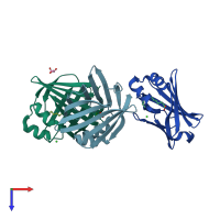 PDB entry 4a1h coloured by chain, top view.