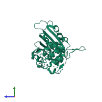 PDB entry 4a1n coloured by chain, side view.