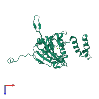 PDB entry 4a1n coloured by chain, top view.