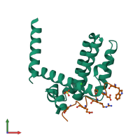 PDB entry 4a1u coloured by chain, front view.