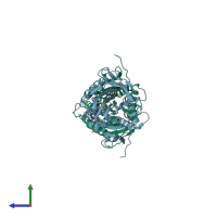 PDB entry 4a1z coloured by chain, side view.