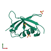 PDB entry 4a20 coloured by chain, front view.