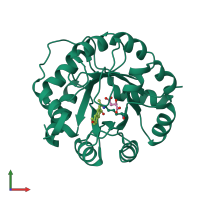 PDB entry 4a29 coloured by chain, front view.