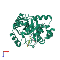 PDB entry 4a29 coloured by chain, top view.
