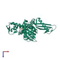 PDB entry 4a2b coloured by chain, top view.