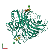PDB entry 4a2d coloured by chain, front view.