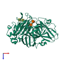 PDB entry 4a2g coloured by chain, top view.