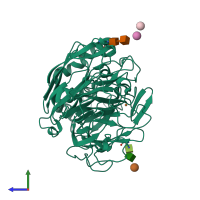 PDB entry 4a2h coloured by chain, side view.