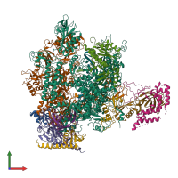 PDB entry 4a3g coloured by chain, front view.