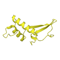 The deposited structure of PDB entry 4a3j contains 1 copy of CATH domain 3.90.940.10 (Eukaryotic RPB6 RNA polymerase subunit) in DNA-directed RNA polymerases I, II, and III subunit RPABC2. Showing 1 copy in chain F.