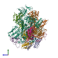 PDB entry 4a3j coloured by chain, side view.