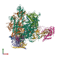 PDB entry 4a3k coloured by chain, front view.