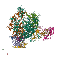 PDB entry 4a3l coloured by chain, front view.