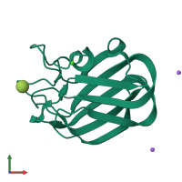 PDB entry 4a41 coloured by chain, front view.