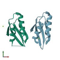 PDB entry 4a48 coloured by chain, front view.