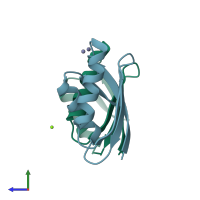PDB entry 4a48 coloured by chain, side view.
