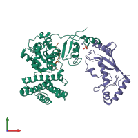 PDB entry 4a4b coloured by chain, front view.