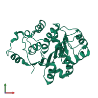 PDB entry 4a4d coloured by chain, front view.
