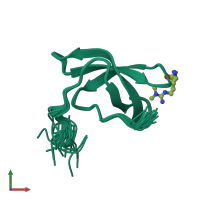 PDB entry 4a4g coloured by chain, ensemble of 20 models, front view.