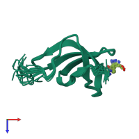 PDB entry 4a4h coloured by chain, ensemble of 20 models, top view.