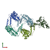 PDB entry 4a4k coloured by chain, front view.