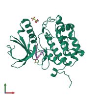 PDB entry 4a4l coloured by chain, front view.