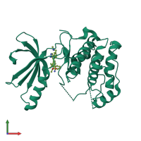 PDB entry 4a4x coloured by chain, front view.