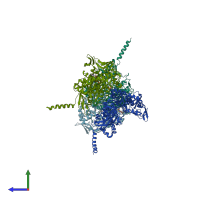 PDB entry 4a5a coloured by chain, side view.