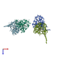 PDB entry 4a5a coloured by chain, top view.